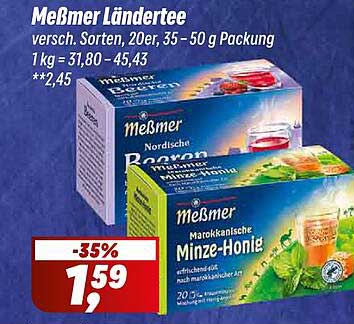 Meßmer Ländertee - Verschiedene Sorten, 20er, 35-50 g Packung
