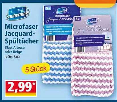 Microfaser Jacquard-Spültücher 5 Stück