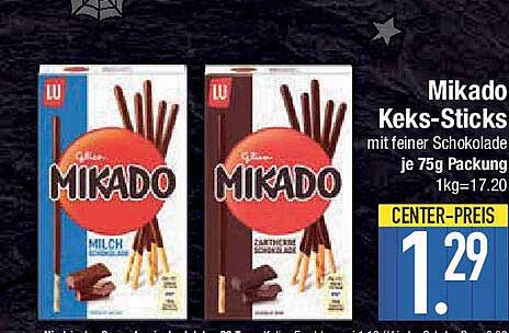 Mikado Keks-Sticks mit feiner Schokolade je 75g Packung