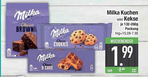 Milka Kuchen oder Kekse je 132-260g Packung