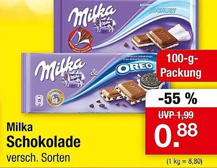 Milka Schokolade versch. Sorten 100-g-Packung