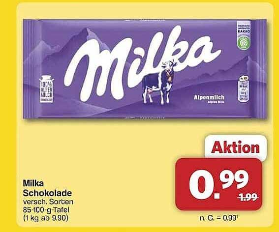 Milka Schokolade verschiedene Sorten 85-100 g