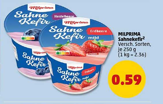 MILPRIMA Sahnekefir, Versch. Sorten, je 250 g