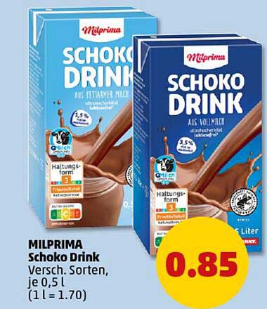 MILPRIMA Schoko Drink 0,5 l - Verschiedene Sorten