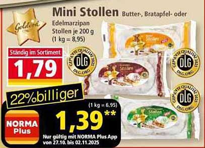 Mini Stollen Butter-, Bratapfel- oder Edelmarzipan Stollen 200 g