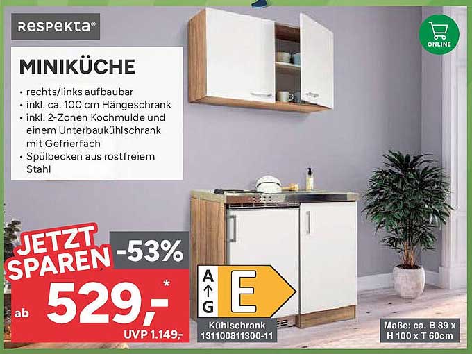 MINIKÜCHE von Respekta – jetzt zum besten Preis!