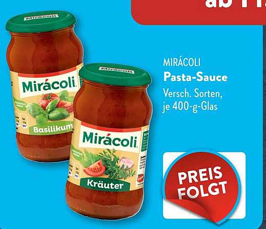 MIRÀCOLI Pasta-Sauce - Verschiedene Sorten, je 400-g-Glas