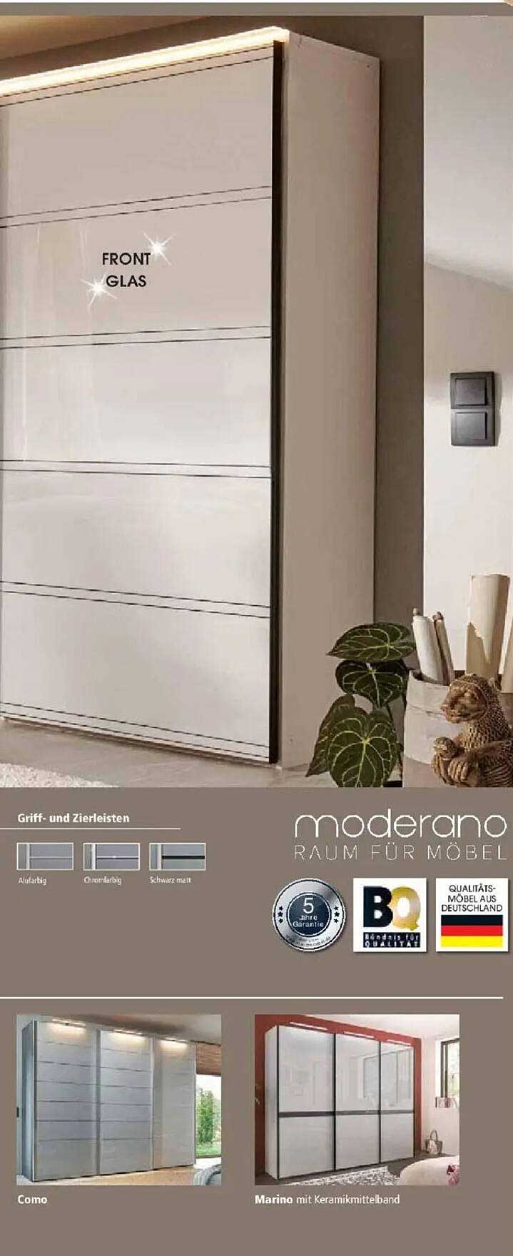 Moderano Schrank mit Frontglas und LED-Beleuchtung