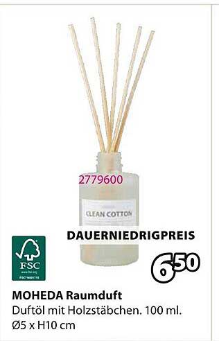 MOHEDA Raumduft - Duftöl mit Holzstäbchen, 100 ml