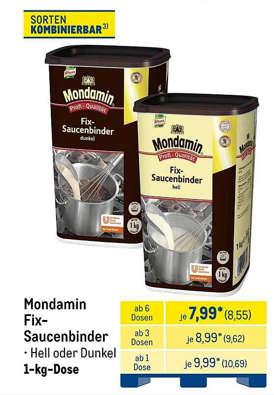 Mondamin Fix-Saucenbinder hell oder dunkel 1-kg-Dose