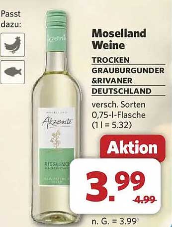 Moselland Weine - Trocken Grauburgunder & Rivaner Deutschland 0,75 l
