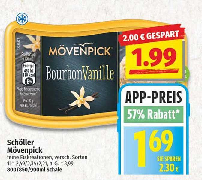 Mövenpick Bourbon Vanille Eiscreme 900ml