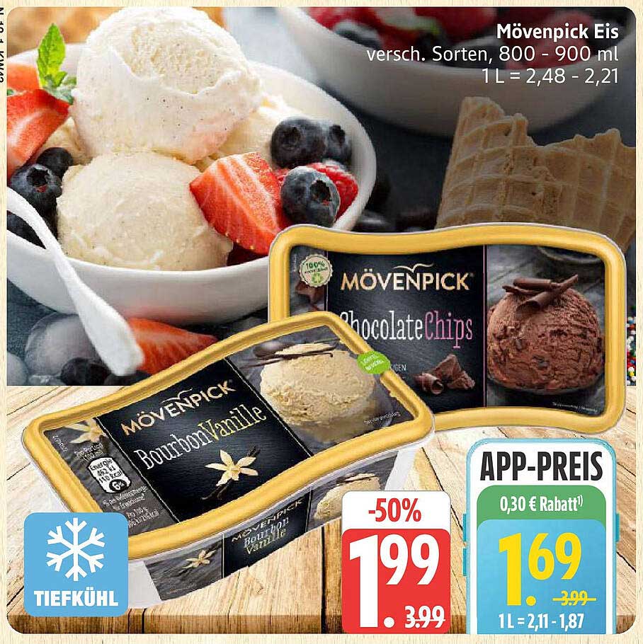 Mövenpick Eis – Bourbon Vanille und Chocolate Chips