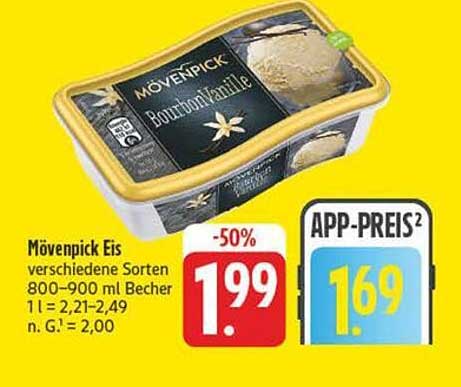 Mövenpick Eis Bourbonvanille 800-900 ml Becher