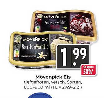 Mövenpick Eis - Tiefgefroren, verschiedene Sorten