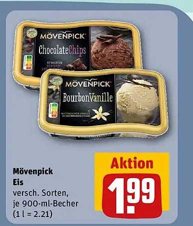 Mövenpick Eis – verschiedene Sorten im 900-ml-Becher