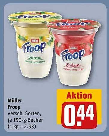 Müller Froop – Verschiedene Sorten für nur 0,44 € je 150-g-Becher