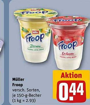 Müller Froop – verschiedene Sorten, je 150-g-Becher