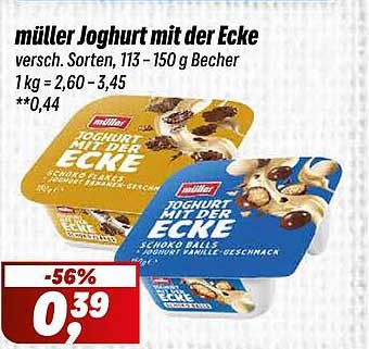 Müller Joghurt mit der Ecke - Verschiedene Sorten, 113 - 150 g Becher