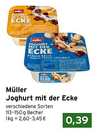 Müller Joghurt mit der Ecke - verschiedene Sorten