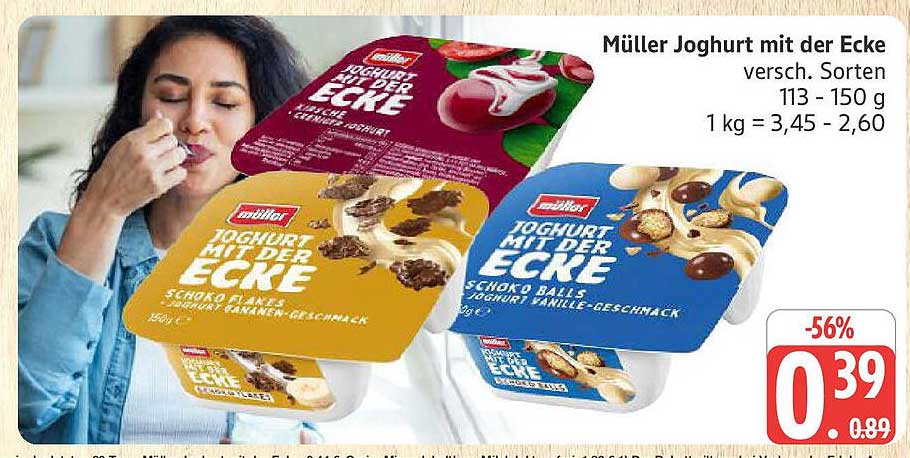 Müller Joghurt mit der Ecke - verschiedene Sorten