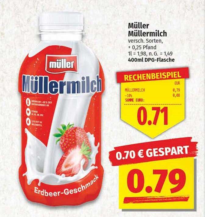 Müllermilch Erdbeer-Geschmack 400ml