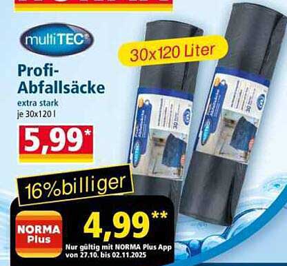 multiTEC Profi-Abfallsäcke extra stark je 30x120 l