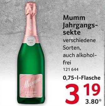 Mumm Jahrgangssekte – verschiedene Sorten, auch alkoholfrei