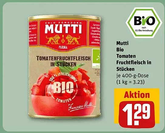 Mutti Bio Tomaten Fruchtfleisch in Stücke 400-g-Dose
