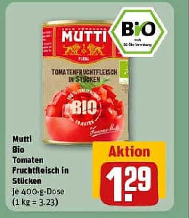 Mutti Bio Tomatenfruchtfleisch in Stücken 400-g-Dose