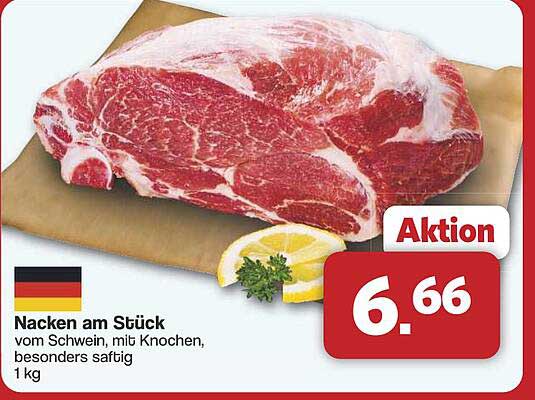 Nacken am Stück vom Schwein, mit Knochen, besonders saftig