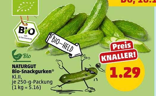 NATURGUT Bio-Snackgurken, je 250-g-Packung