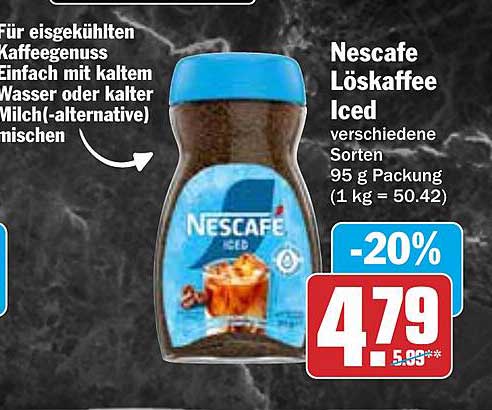 Nescafe Löskaffee Iced - verschiedene Sorten, 95 g