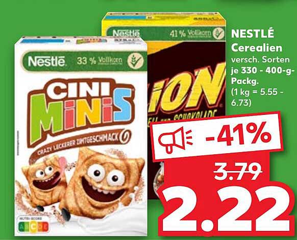 NESTLÉ Cini Minis und Lion Cerealien - Jetzt im Angebot!