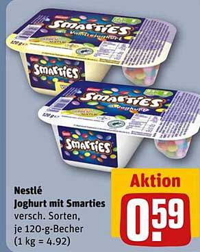 Nestlé Joghurt mit Smarties, versch. Sorten, je 120-g-Becher