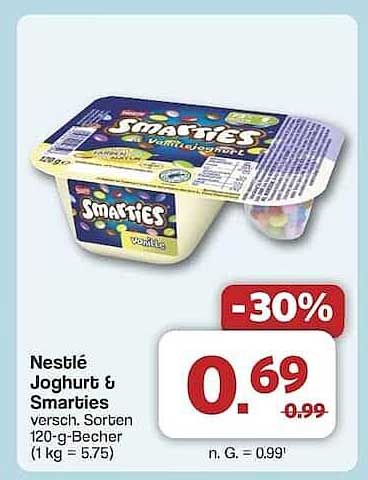 Nestlé Joghurt & Smarties 120-g-Becher