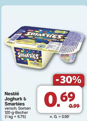 Nestlé Joghurt & Smarties 120-g-Becher
