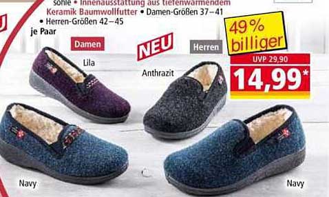 NEU: Gemütliche Hausschuhe für Damen und Herren – 49% billiger!