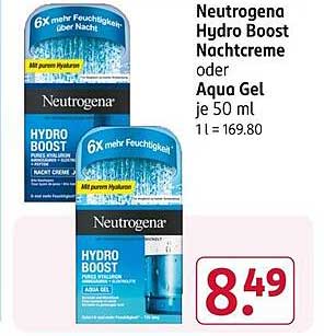 Neutrogena Hydro Boost Nachtcreme oder Aqua Gel 50 ml