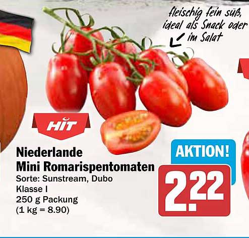 Niederlande Mini Romarispentomaten 250 g Packung