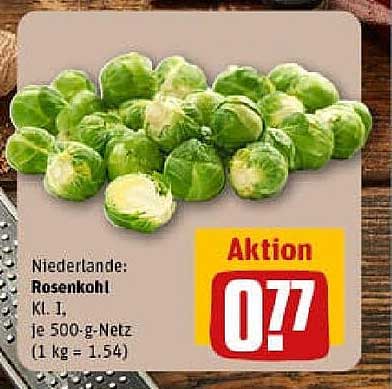 Niederlande: Rosenkohl KL. I, je 500-g-Netz