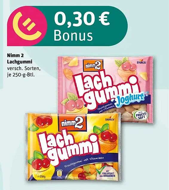Nimm 2 Lachgummi - verschiedene Sorten, je 250-g-Btl.