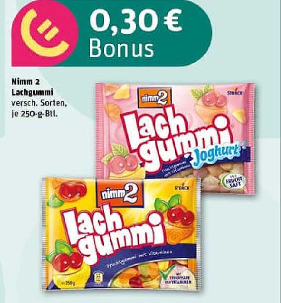 nimm2 Lachgummi, verschiedene Sorten, je 250-g-Btl.