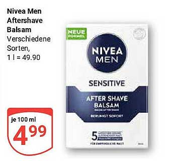 Nivea Men Aftershave Balsam - Sensitive (je 100 ml für 4,99)