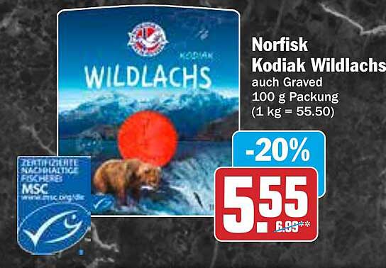 Norisk Kodiak Wildlachs 100 g Packung