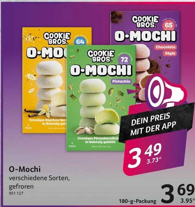 O-Mochi in verschiedenen Sorten, gefroren