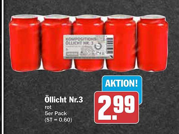 Öllicht Nr.3 rot 5er Pack