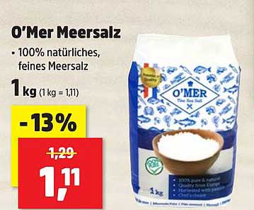 O'Mer Meersalz 1 kg - 100% natürliches, feines Meersalz
