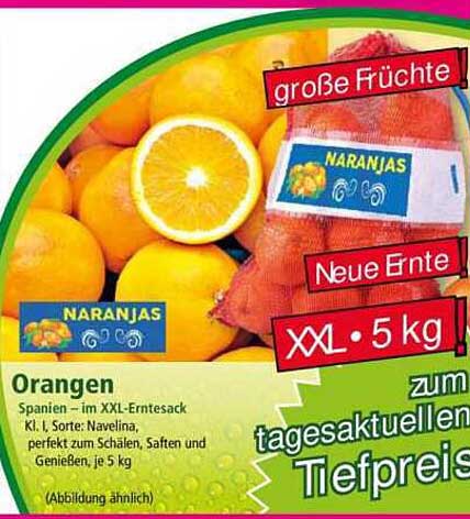 Orangen im XXL-Erntesack – 5 kg Navelinas aus Spanien