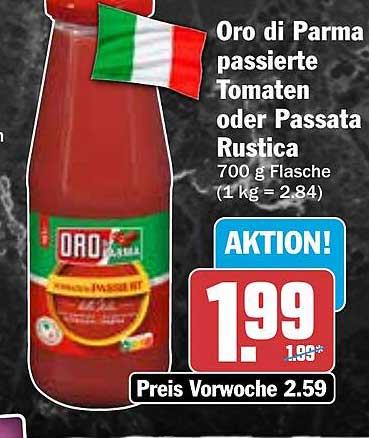 Oro di Parma passierte Tomaten oder Passata Rustica 700 g